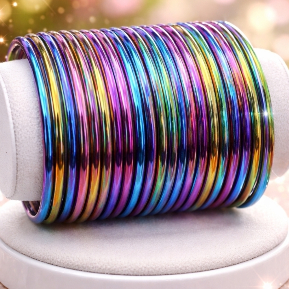 Colorful Women's Bangle Bracelet Set